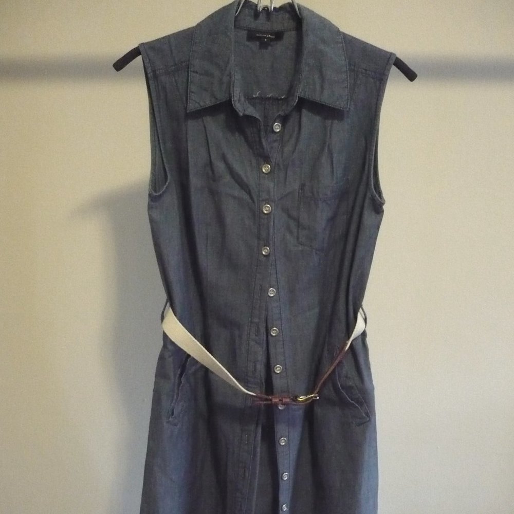 Vintage 90s Cotton Ginny Made in Canada Denim Chambray Midi Maxi Dress - 7